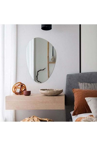 Generic DANUBE HOME Roman Organic Shape Mirror â€“ Elegant Decorative Wall Mirror with Unique Organic Desig