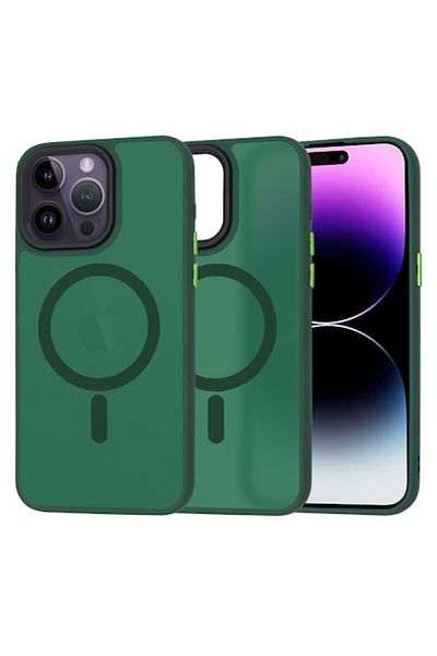 Tim High Protection Case for iPhone 14 Pro Max, Timaconsafe, Y46, Hard Plastic, Midnight Green Forest