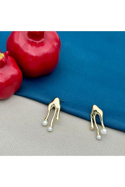 Opia Takı & Aksesuar Steel Pearl Dangle Earrings