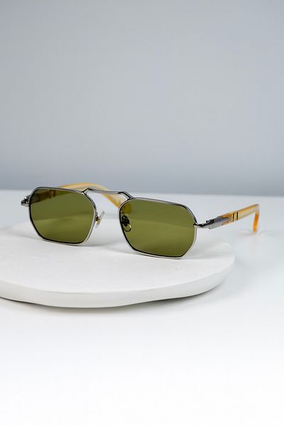 LOOKUP NEW Eşref Tek Unisex Men's Uv400 Protected Square Rectangular Metal Stainless Sunglasses