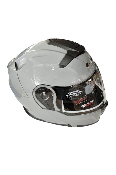 TVR Ls5 Helmets Çeneden Açılır Kask Vizörlü Nardo Gri