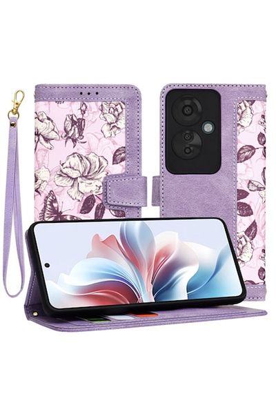 Tim Protective Case for Oppo Reno 11 F, Timacondesign, N63, Leather, Mysterious Berry Purple