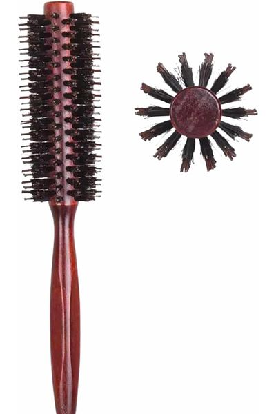 cera touch Hair Curler and Styling Wooden Brush – Heat-Resistant Round Brush for Blow Drying, Curl