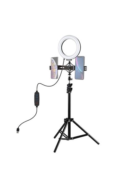 OEM Ring Light Lamp with 1.1m Tripod and Dual Phone Adapter, Warm and Cool Light, 10 Brightness Levels
