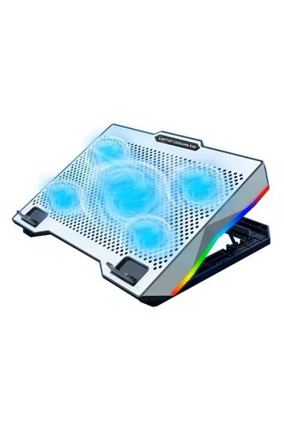 OEM Cooler Laptop 1 Ventilator 140mm RGB LED Adjustable Height with 2 USB Ports