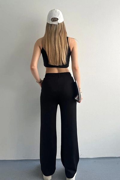 VibeGaia Ao Printed Modal Elastic Letter Printed Wide Leg Sweatpants Trousers