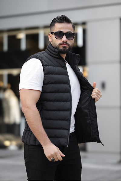 FASHION Waterproof Black Men's Inflatable Vest