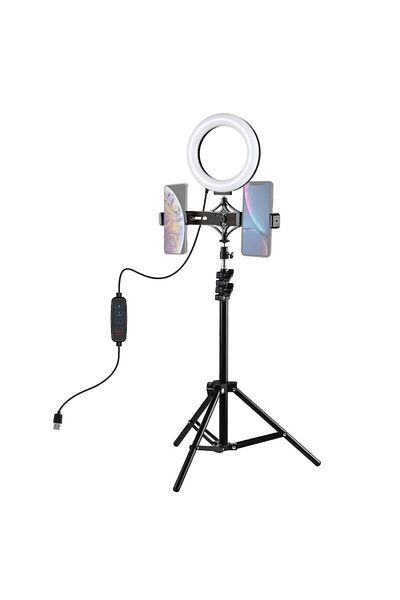 OEM Ring Light Lamp with 1.1m Tripod and Dual Phone Adapter, Warm and Cool Light, 10 Brightness Levels