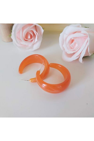lor Round orange polymer earrings