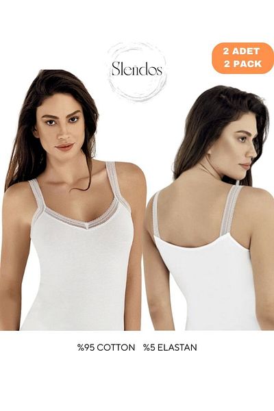 Şahinler Women'S, Strap, 95% Cotton, 5% Elastane 2-Piece Undershirt