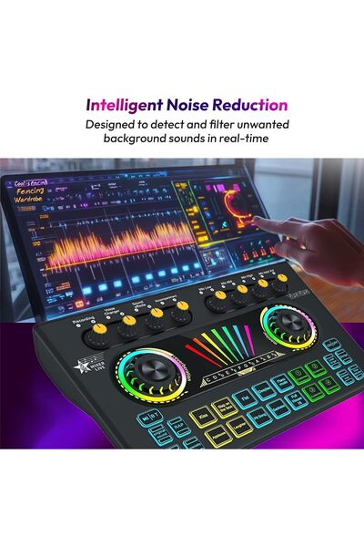 Generic Gaming Audio Mixer Sound Board - Professional RGB PC Soundboard with Live Sound Card Voice Changer X