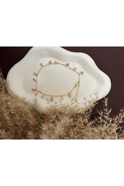 staınless steel Kalpli Taşlı Halhal