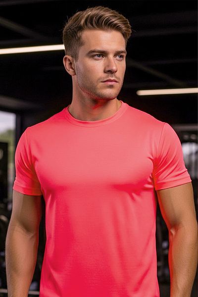 SadeRenk Men's Neon Pink Clima Cool T-Shirt
