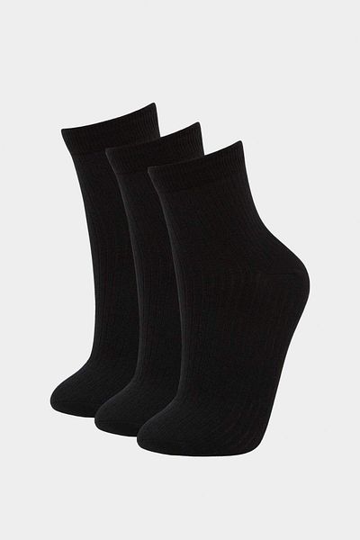 DeFacto Women's 3-Piece Cotton Socks F5600Axns