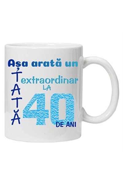 CRD PRINT Cană ceramică albă personalizată „Așa arată un tată extraordinar......