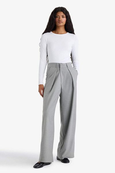 DeFacto Wide Leg Double Pocket High Waist Wide Leg Pants F8139Ax25Au