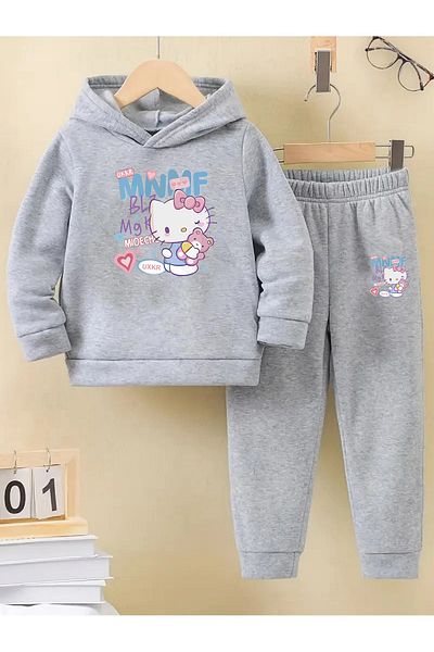 makiteks Winter Girl Boy Tracksuit Set 5 6 7 8 9 10 11 12 Years Hello Kitty