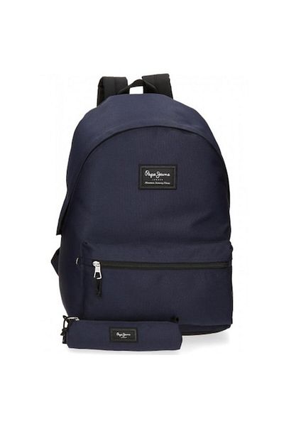 Pepe Jeans London Pepe Jeans Aris laptop backpack + pencil case navy blue, 31x44x15 cm