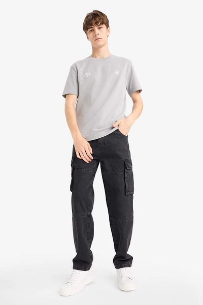 DeFacto Regular Fit Crew Neck Printed Short Sleeve T-Shirt F3474Ax25Au