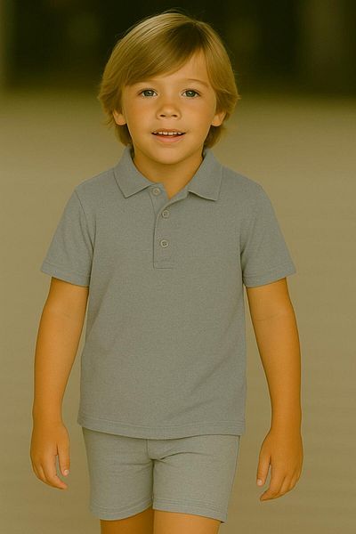 BAGİSTA BUTİK Unisex Kids Polo Neck Short Sleeve School T-shirt