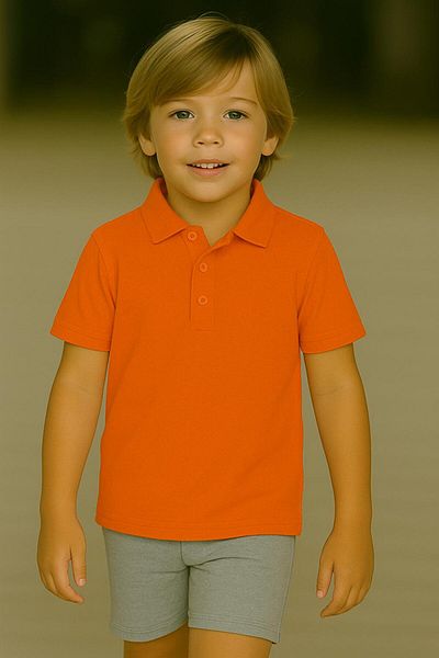BAGİSTA BUTİK Unisex Kids Polo Neck Short Sleeve School T-shirt