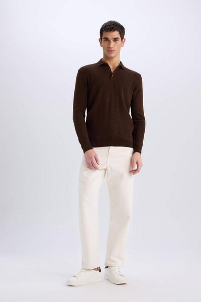 DeFacto Standard Fit Polo Neck Knitwear Sweater E6366Ax24Wn