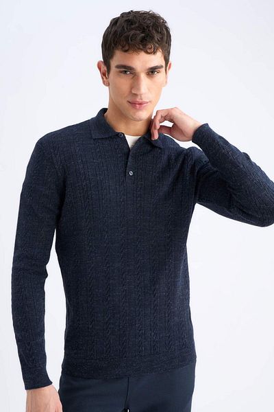 DeFacto Standard Fit Polo Neck Knitwear Sweater E6366Ax24Wn