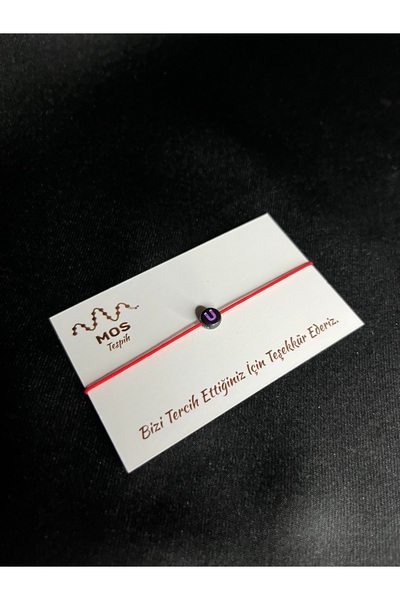 Mos Tespih Letter U Adjustable Drawstring Luck Bracelet
