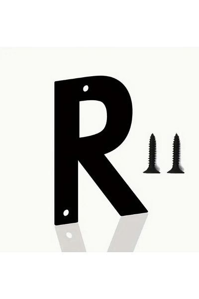 zafrakreklam Wall - Door - Letter Outdoor Size 20 cm - Cnc Cut Letter Black R Letter
