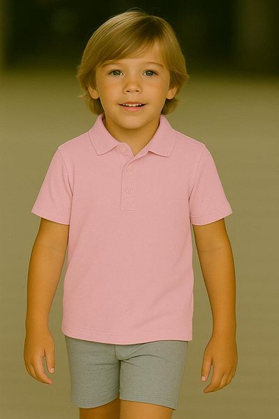 BAGİSTA BUTİK Unisex Kids Polo Neck Short Sleeve School T-shirt