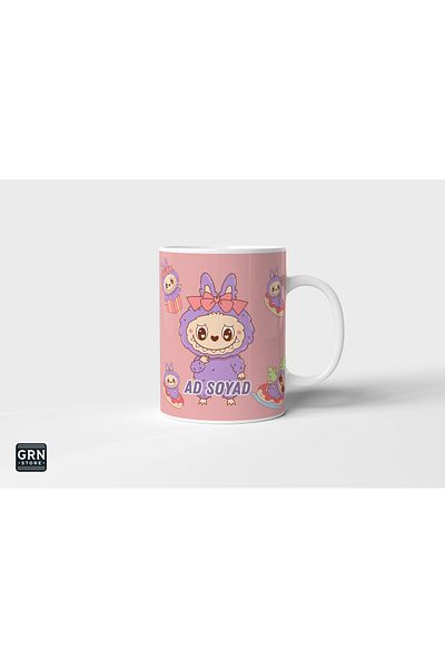 GRN TASARIM Labubu Personalizable First Name Last Name Addable Printed Mug Cup