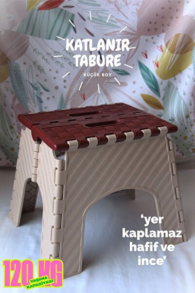 saral plastik Katlanabilir Tabure Küçük Boy İki Renkli Taşınabilir Piknik Taburesi, Mutfak Taburesi, Kamp Taburesi