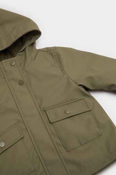 DeFacto Baby Boy Waterproof Hooded Snap Pocket Coat E8248A525Au