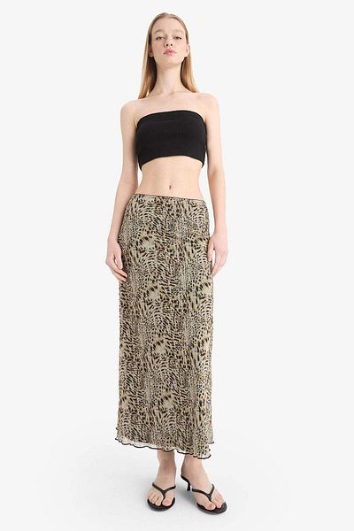 DeFacto Coool a Form Patterned Normal Waist Combed Cotton Lining Tulle Maxi Skirt D7077Ax25Au