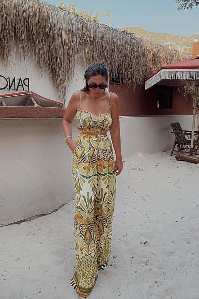 ELVAN TOLON Yellow Botanical Patterned Set