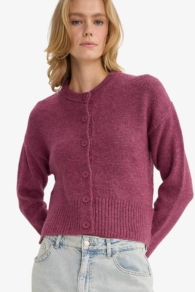 DeFacto Regular Fit Crew Neck Buttoned Cardigan F3031Ax25Wn