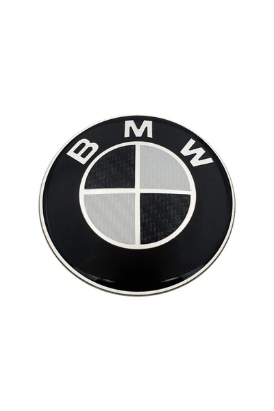 Silverline BMW Trunk Emblem, 74mm, White/Carbon