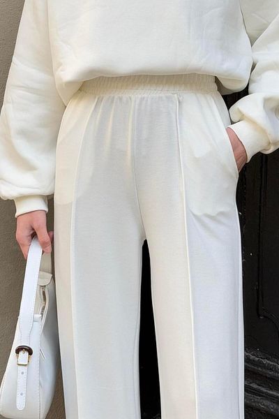lamelif Cima Detailed Trousers White