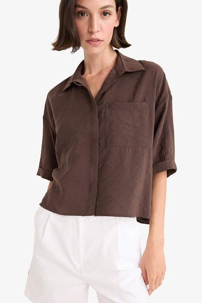 DeFacto Loose Fit Modal Short Sleeve Shirt F9331Ax25Au