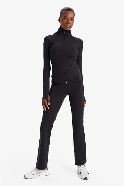 DeFacto Defactofit Fitted Stand Collar Double Pocket Zipper Sports Cardigan B3985Ax25Au