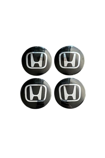 MAF Set 4 Embleme Autocolante Honda Negru Aluminiu Autoadezive 56mm pentru Ca...