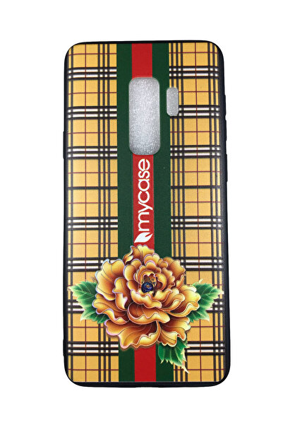 OEM Carcasă Samsung S9 Plus, TPU și silicon, design floral, galbenă