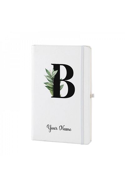 Dekormarket Personalized White Notebook with Initial “B”