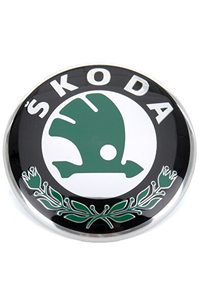 Green Hood/Trunk/Boot Emblem Skoda 80mm, Octavia, Fabia, Roomster