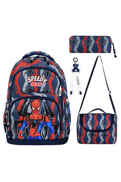 YİGİT BUTİK Character Patterned Triple Boy's Primary School School Bag Set
