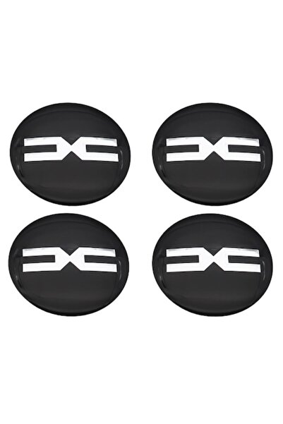 BLACK Set 4 stickere Dacia din aluminiu autoadezive, 56mm, model nou