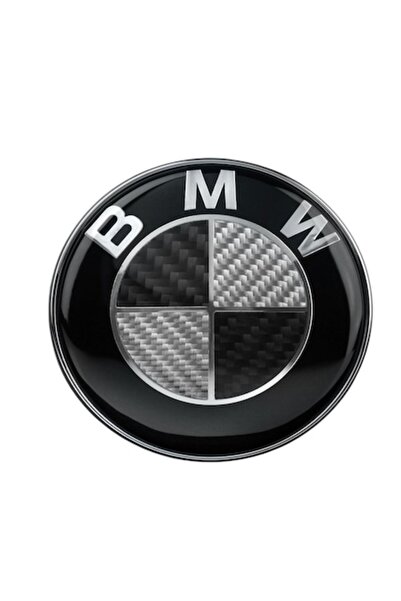 OEM Emblemă BMW pentru capotă/portbagaj, 82 mm, negru carbon