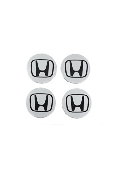 OEM Set 4 capace de jantă Honda 57mm, argintiu-negru, pentru jante din aliaj