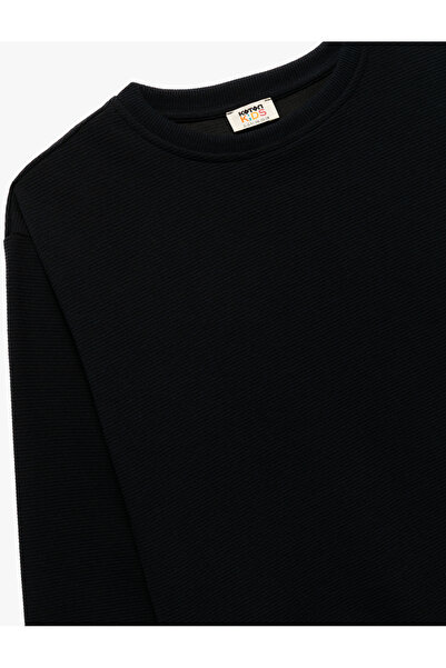 Koton Uzun Kollu Bisiklet Yaka Basic Sweatshirt