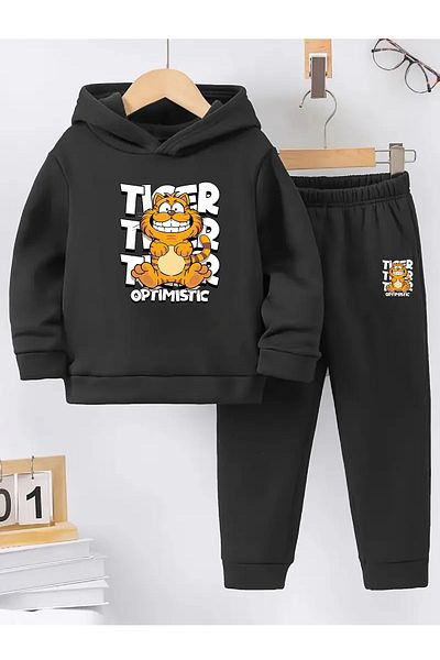 makiteks Winter Girl Boy Tracksuit Set 5 6 7 8 9 10 11 12 Years Cat